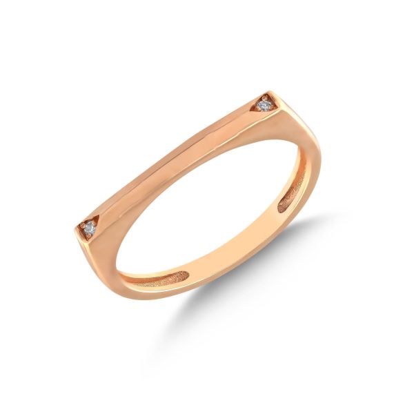 Taba 0,04 Kara Roze Bar Pırlanta Yüzük